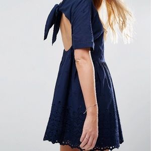 ASOS Broderick Smock Dress with Open Back Detail